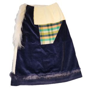 RHIE Textured Corduroy Furry Quilted Skirt, Size 4